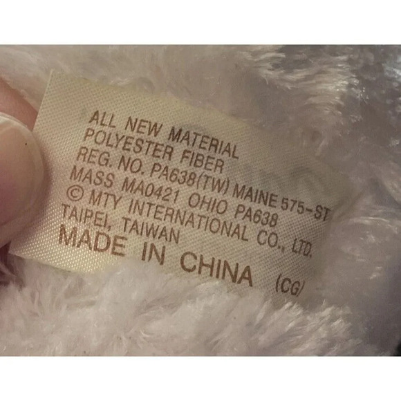 Dan Dee White Teddy Bear Pink Hat Scarf Nose Plush Stuffed Animal Toy 9 Inch - Picture 6 of 6